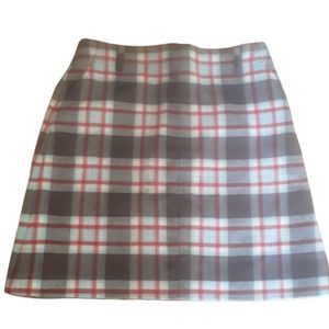 Eddie Bauer Fully Lined Wool Blend Plaid Skirt Size 8